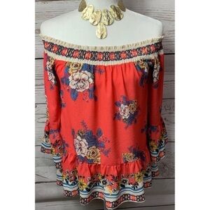 NWT Flying Tomato Floral Print Off Shoulder Top